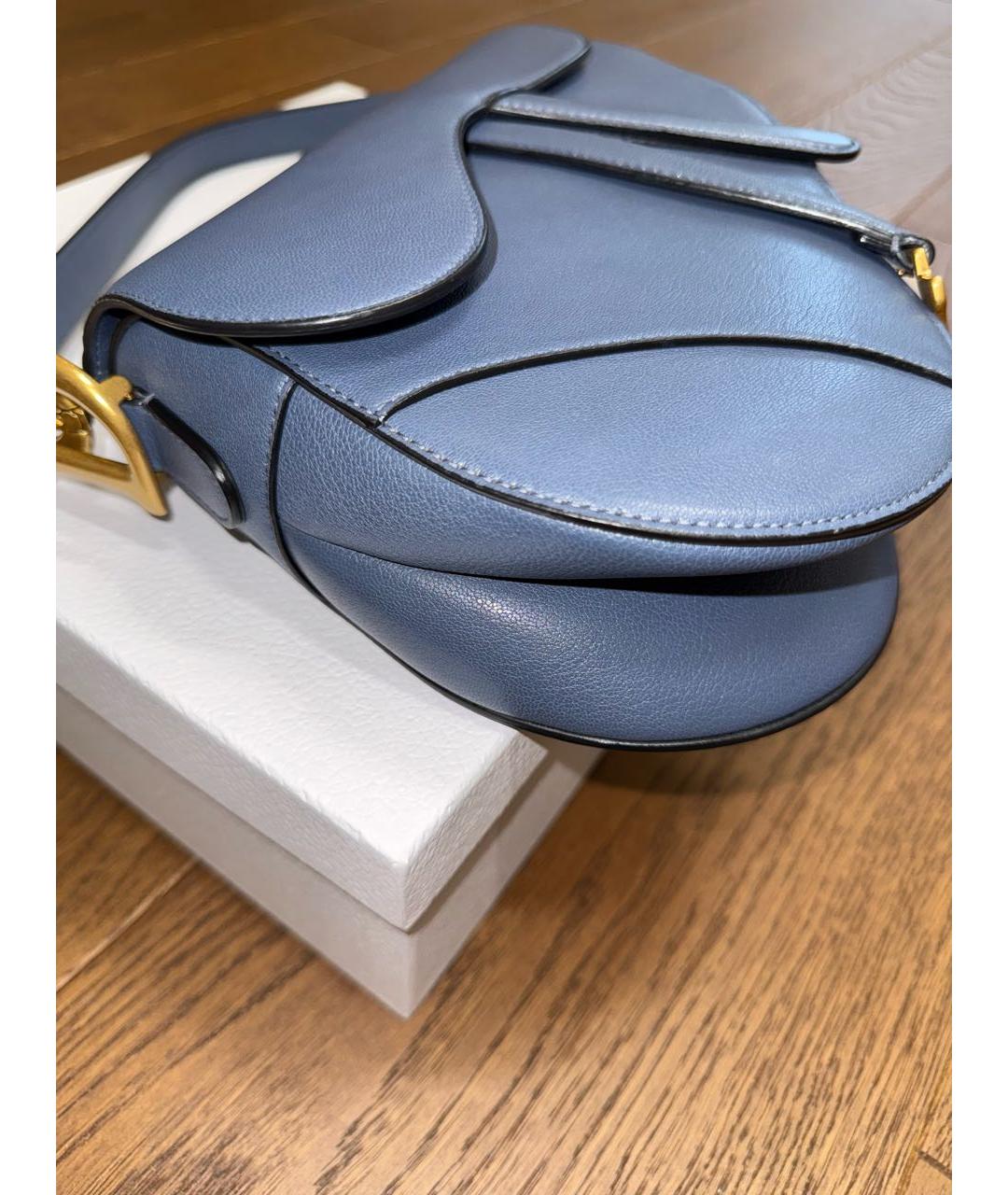 CHRISTIAN DIOR Темно-синяя кожаная сумка с короткими ручками, фото 2