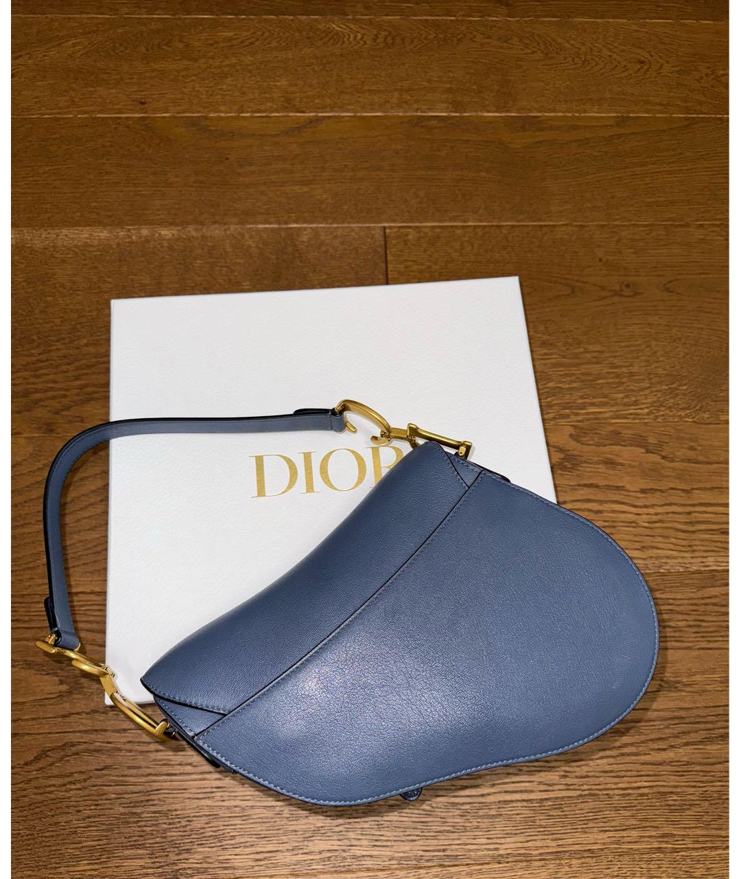 CHRISTIAN DIOR Темно-синяя кожаная сумка с короткими ручками, фото 3