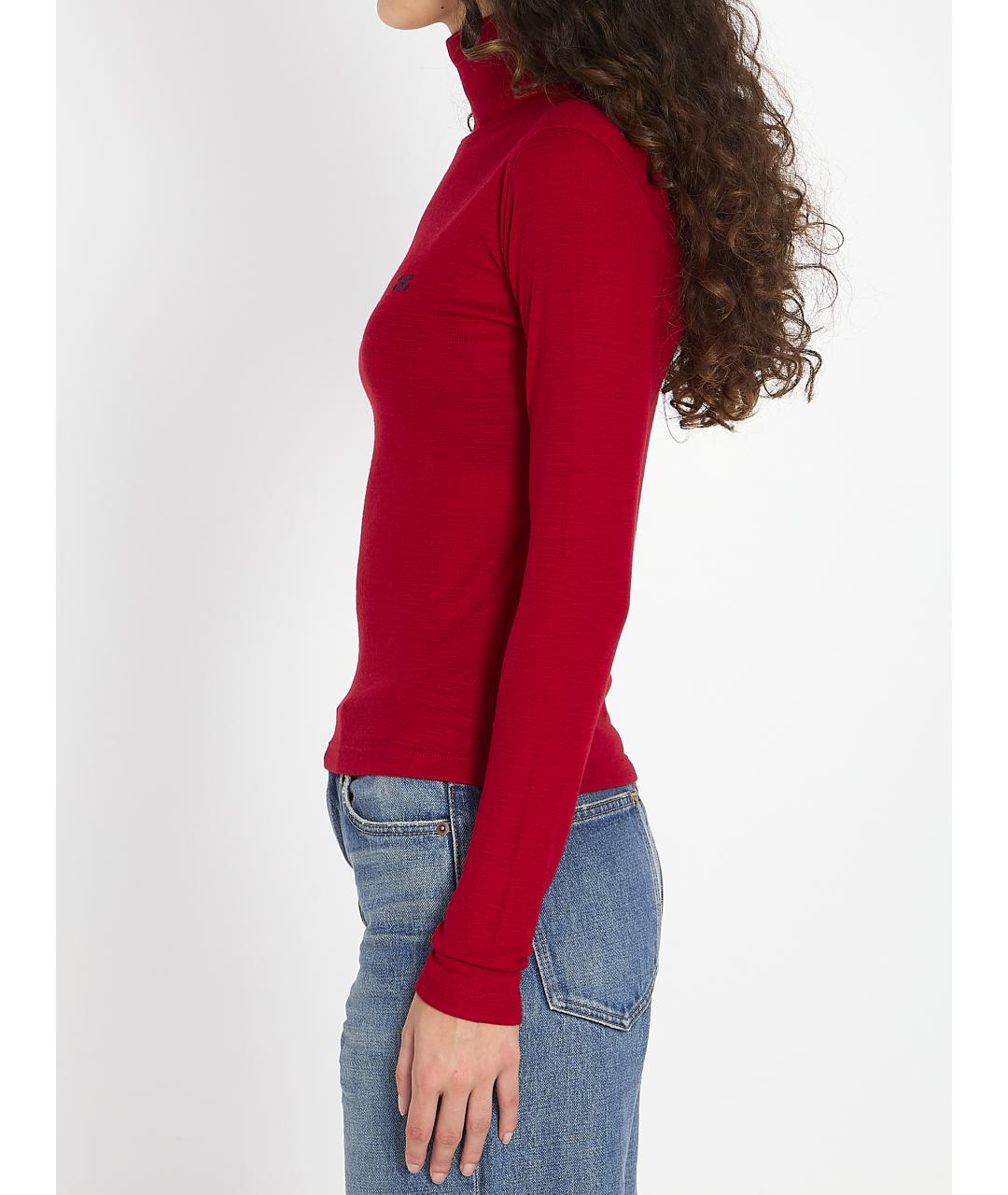 CELINE Красная шерстяная водолазка, фото 4