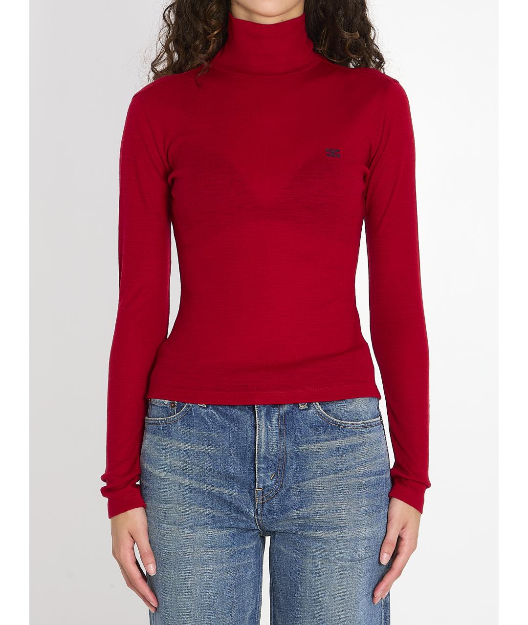 CELINE Красная шерстяная водолазка, фото 2