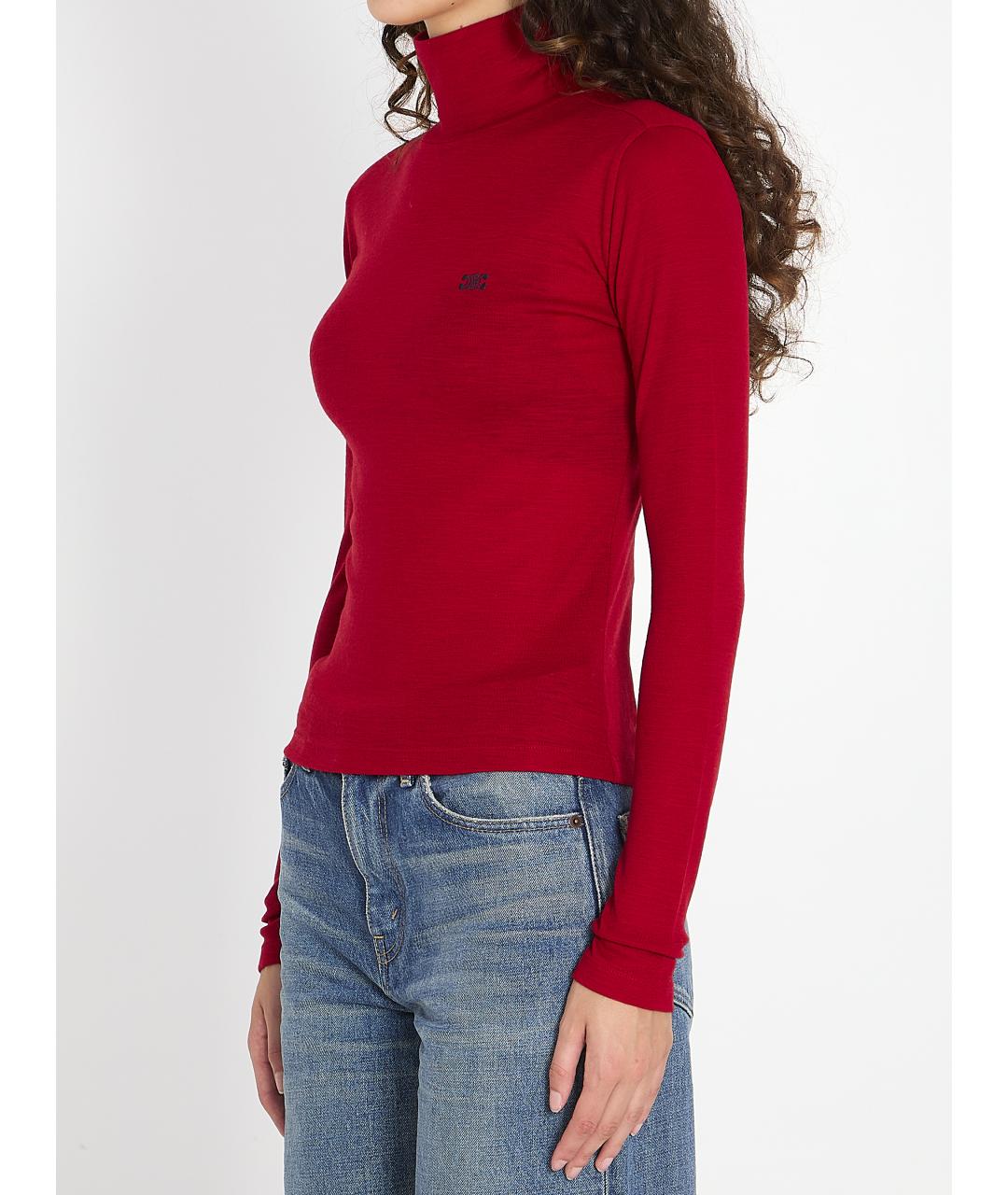 CELINE Красная шерстяная водолазка, фото 3