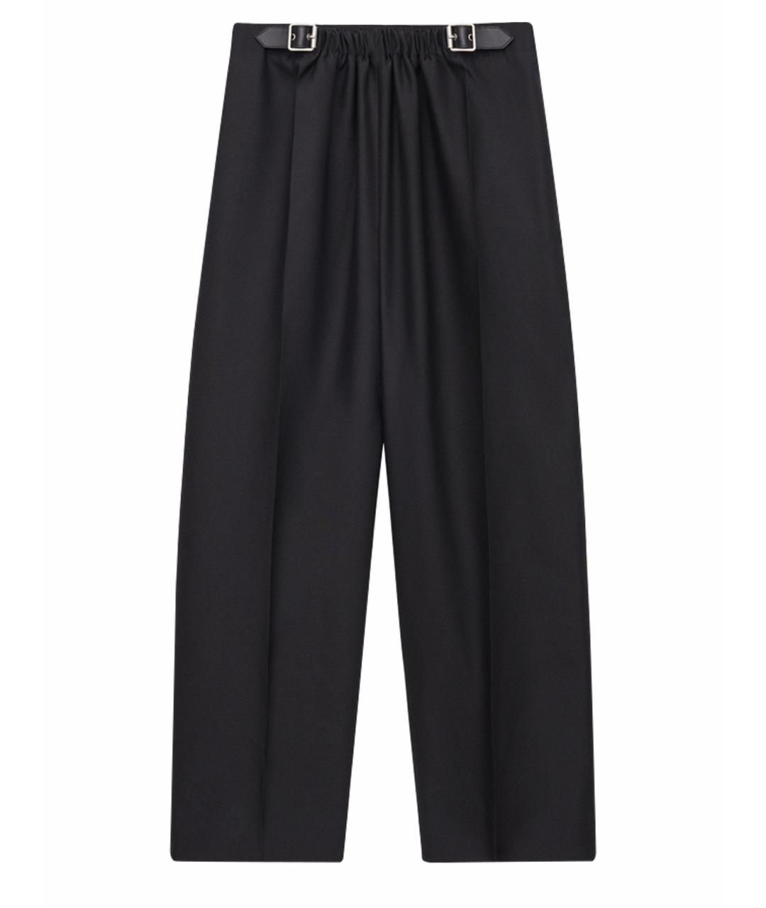 LOEWE Черные шерстяные прямые брюки, фото 1