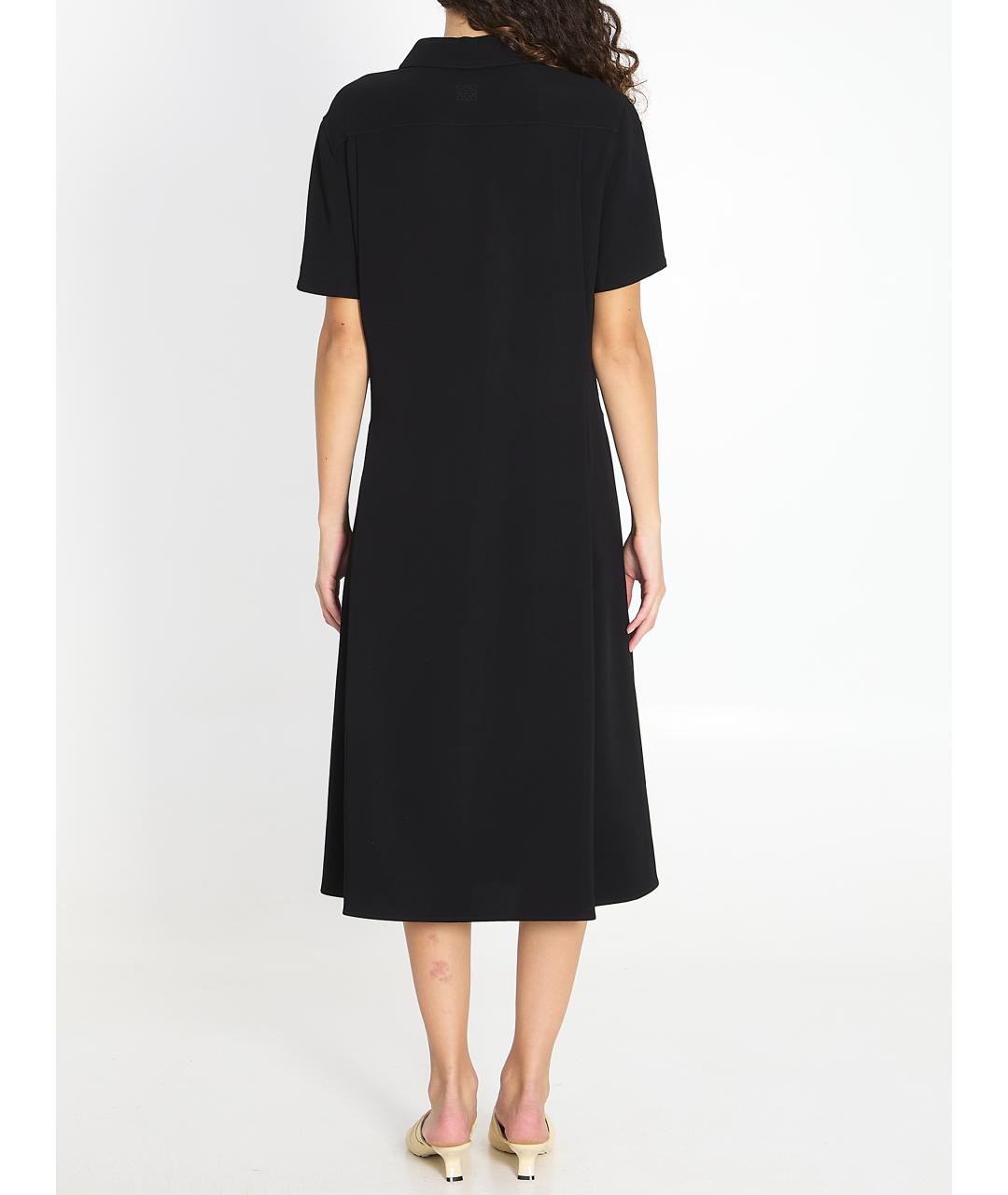 LOEWE Черное вискозное повседневное платье, фото 5