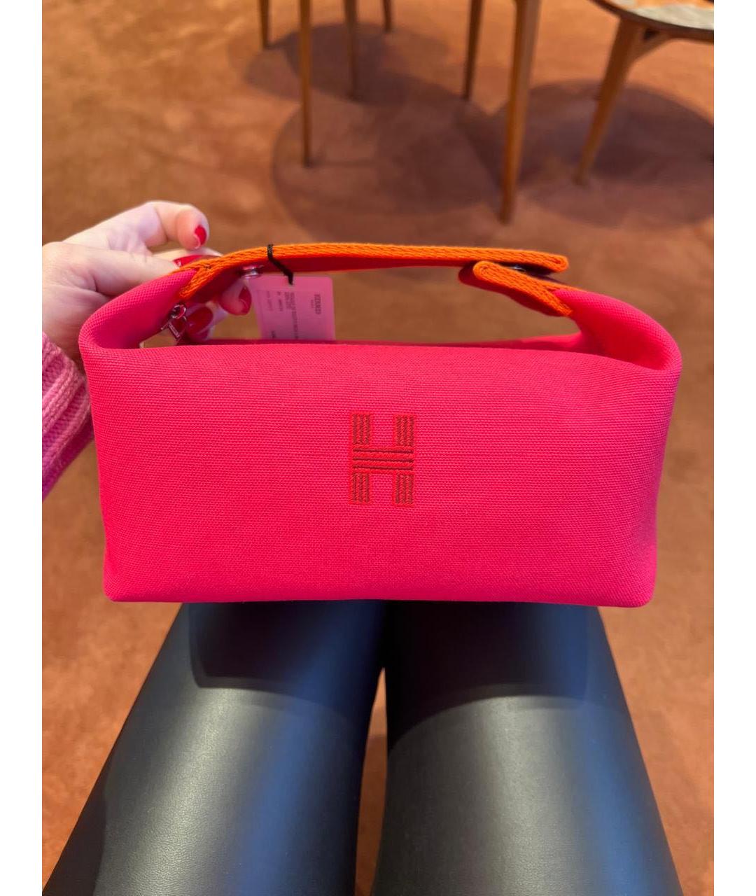 HERMES Фуксия хлопковая косметичка, фото 9