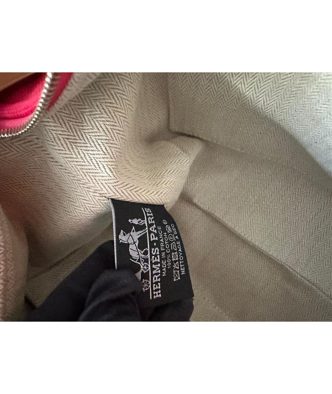 HERMES Фуксия хлопковая косметичка, фото 6