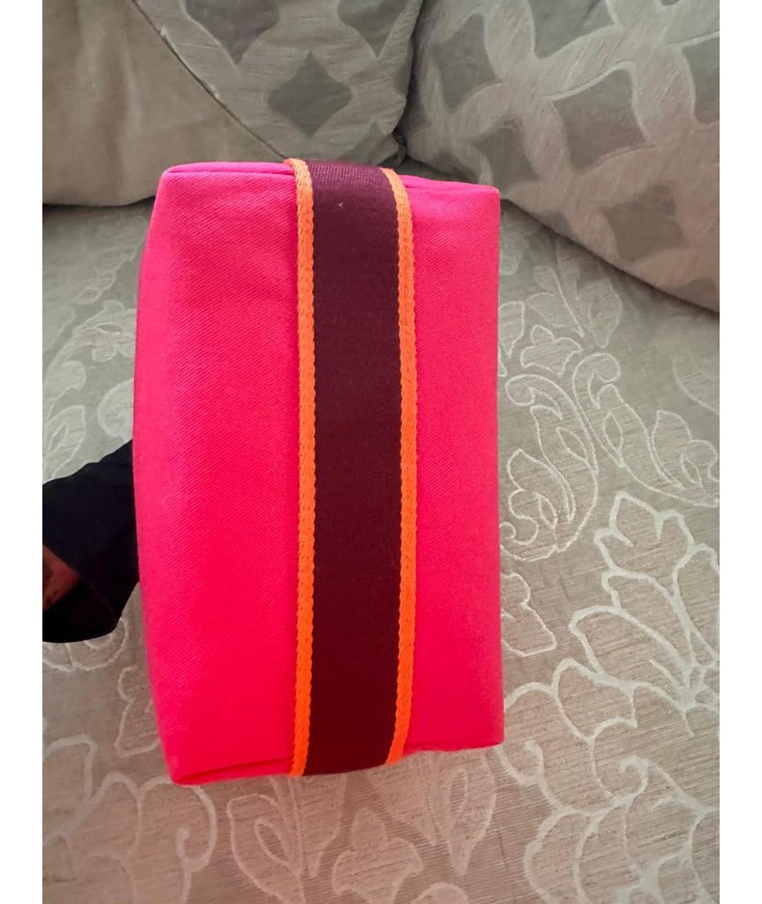 HERMES Фуксия хлопковая косметичка, фото 7