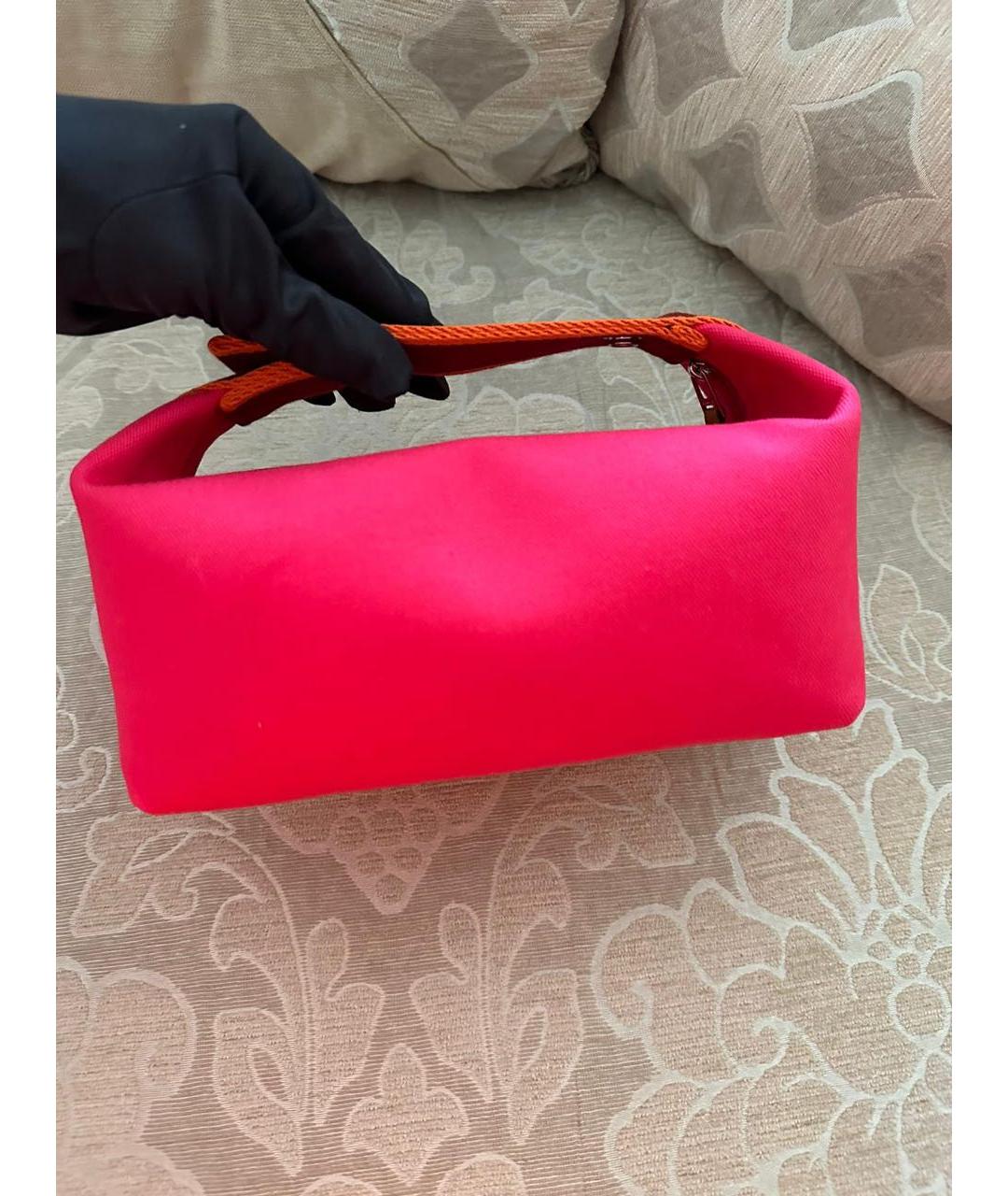 HERMES Фуксия хлопковая косметичка, фото 3