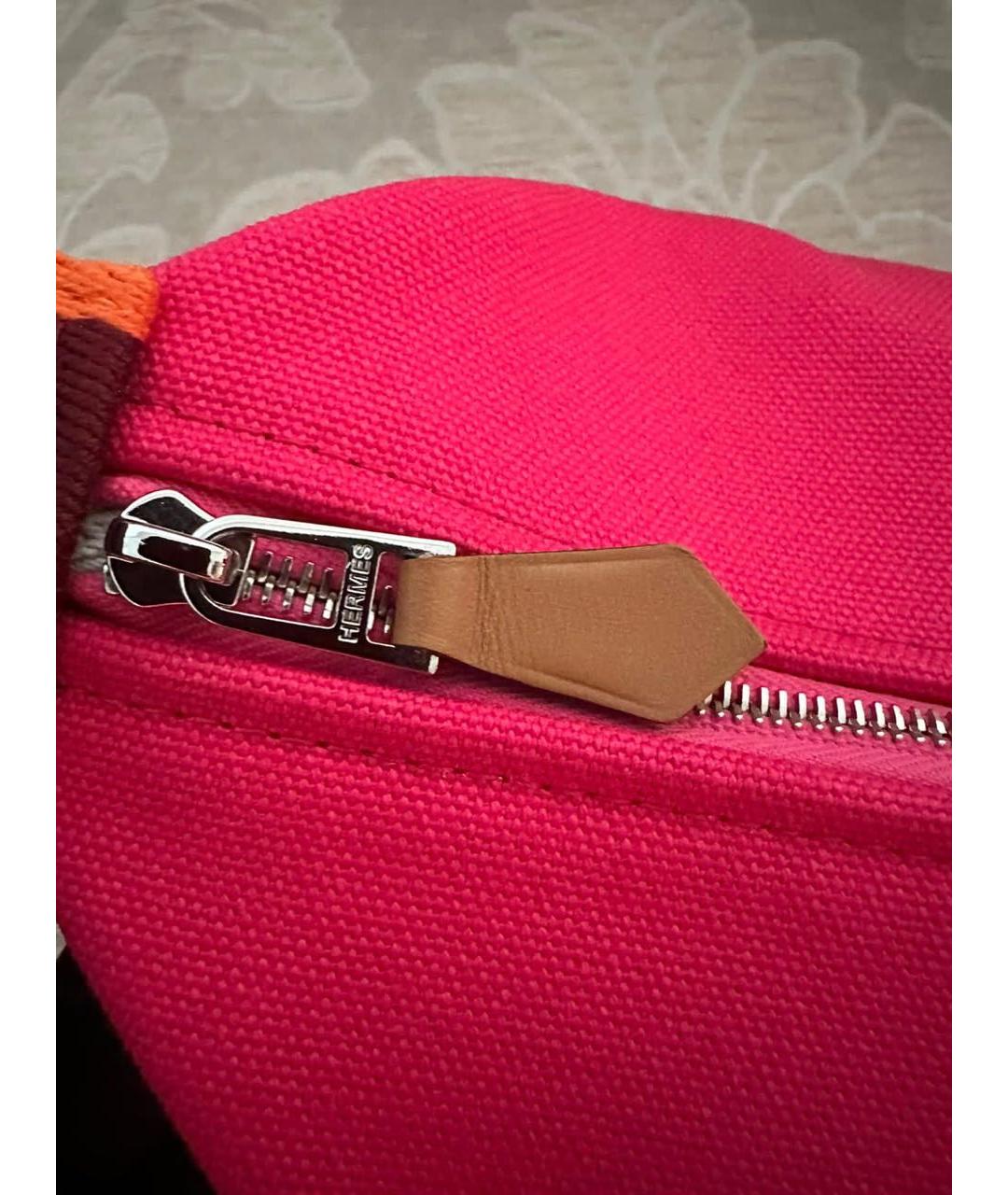HERMES Фуксия хлопковая косметичка, фото 8