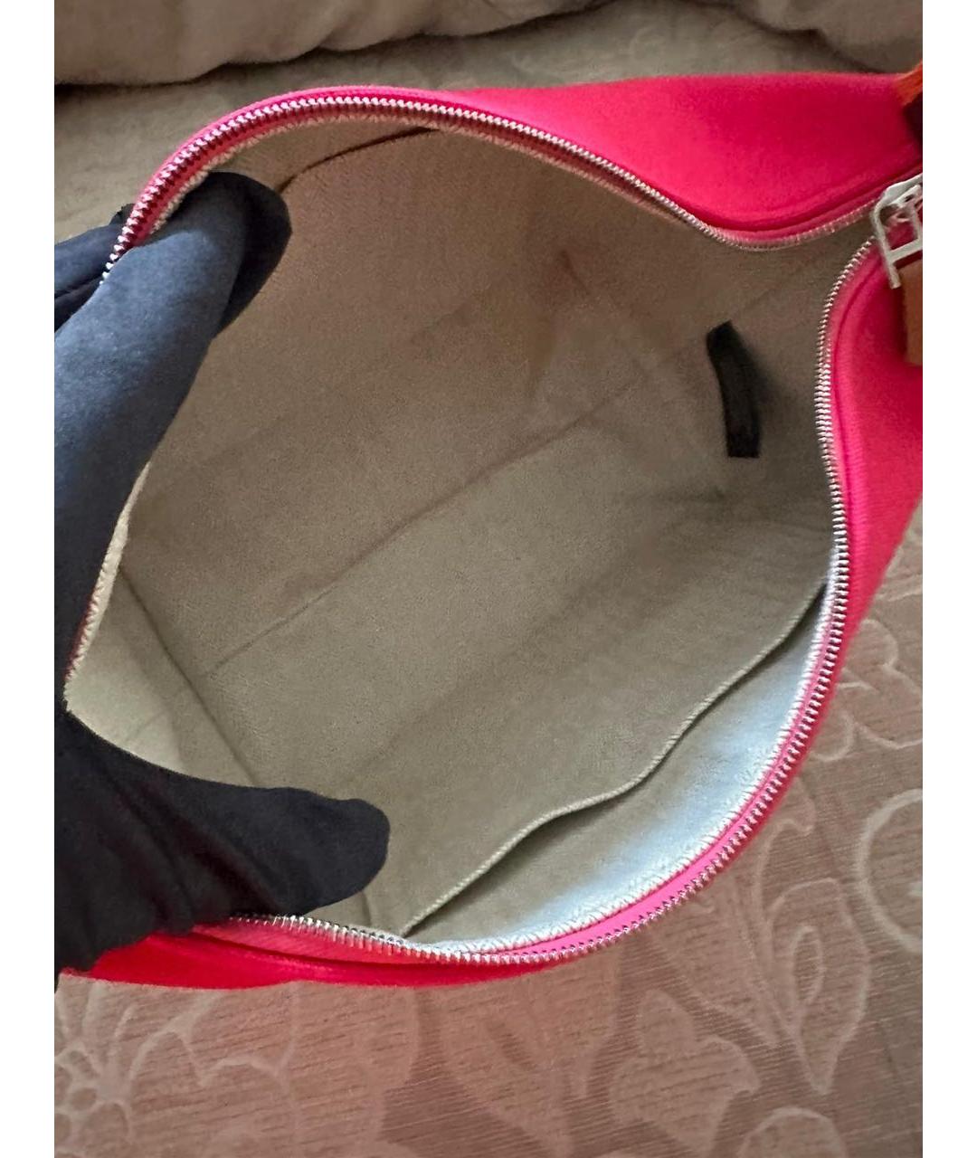 HERMES Фуксия хлопковая косметичка, фото 5