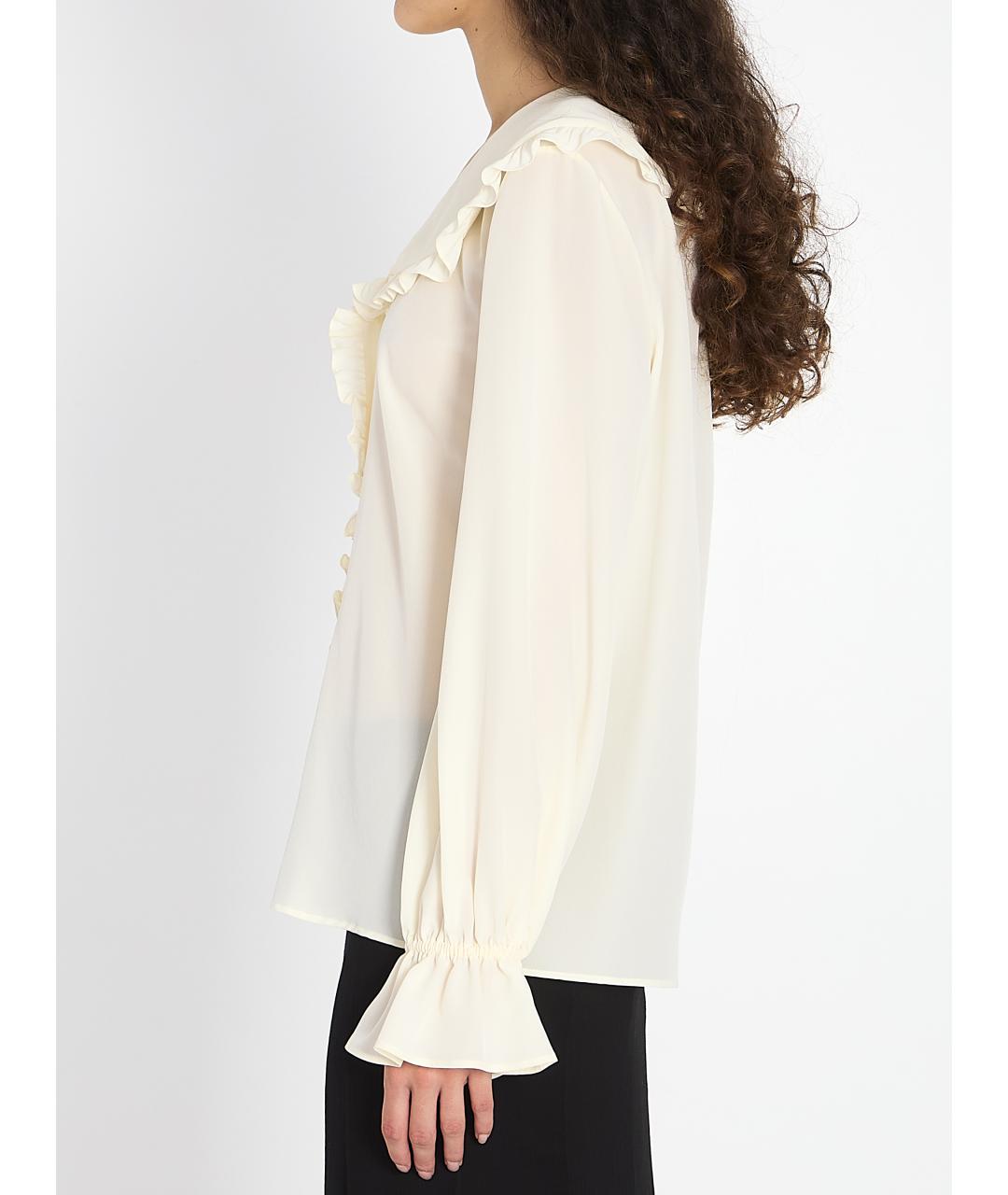 CHLOE Белая шелковая рубашка, фото 4