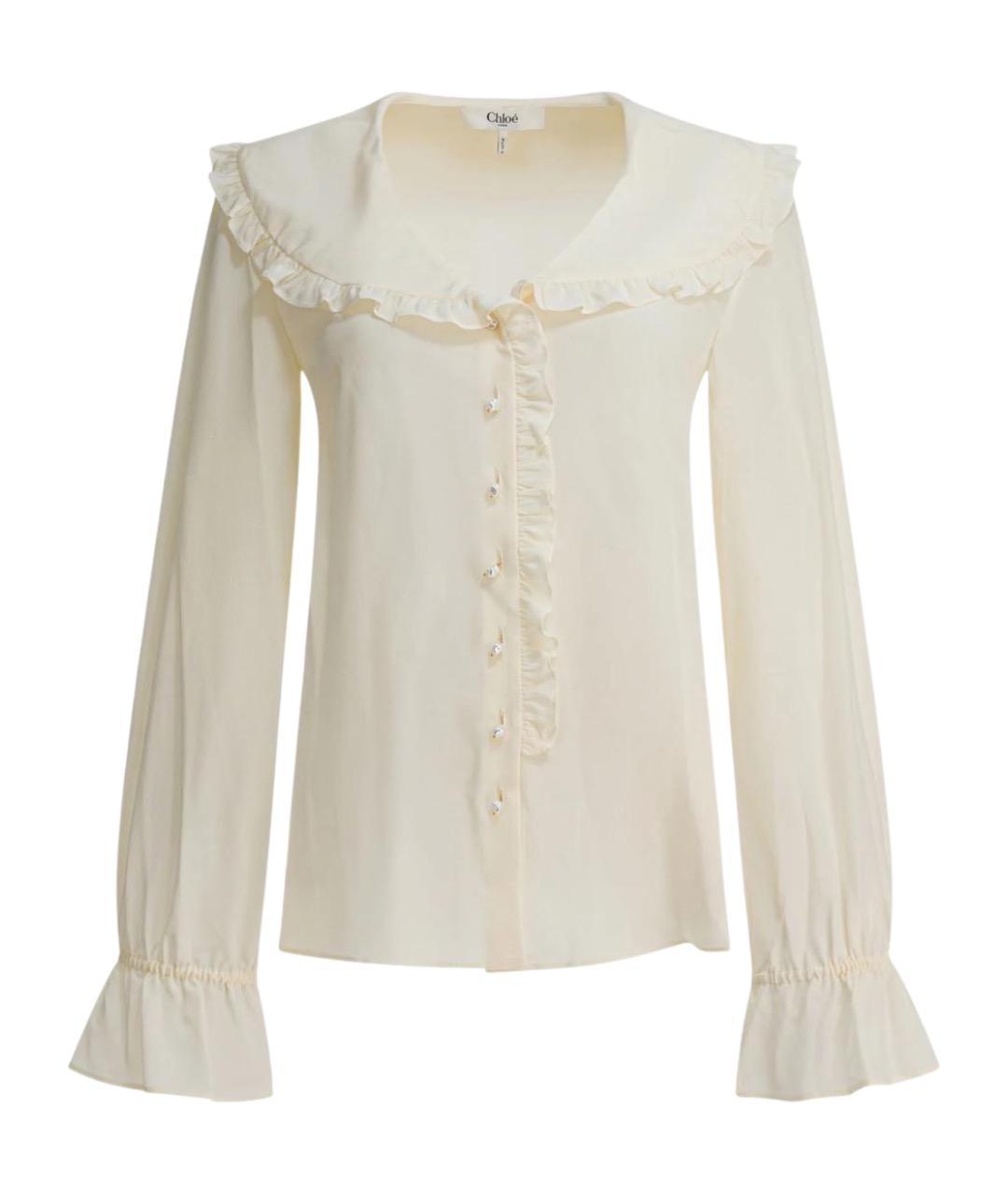 CHLOE Белая шелковая рубашка, фото 1