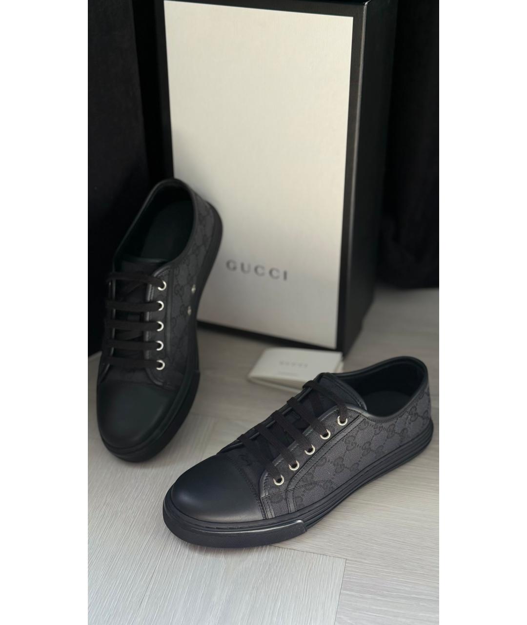 GUCCI Черные низкие кроссовки / кеды, фото 2