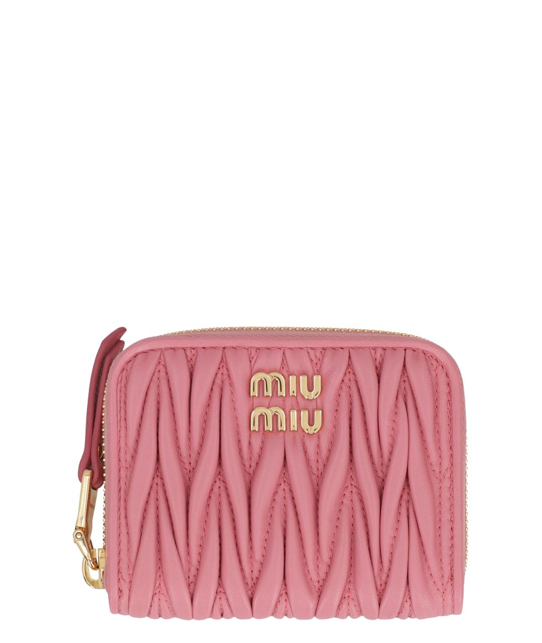 MIU MIU Розовый кожаный кошелек, фото 1