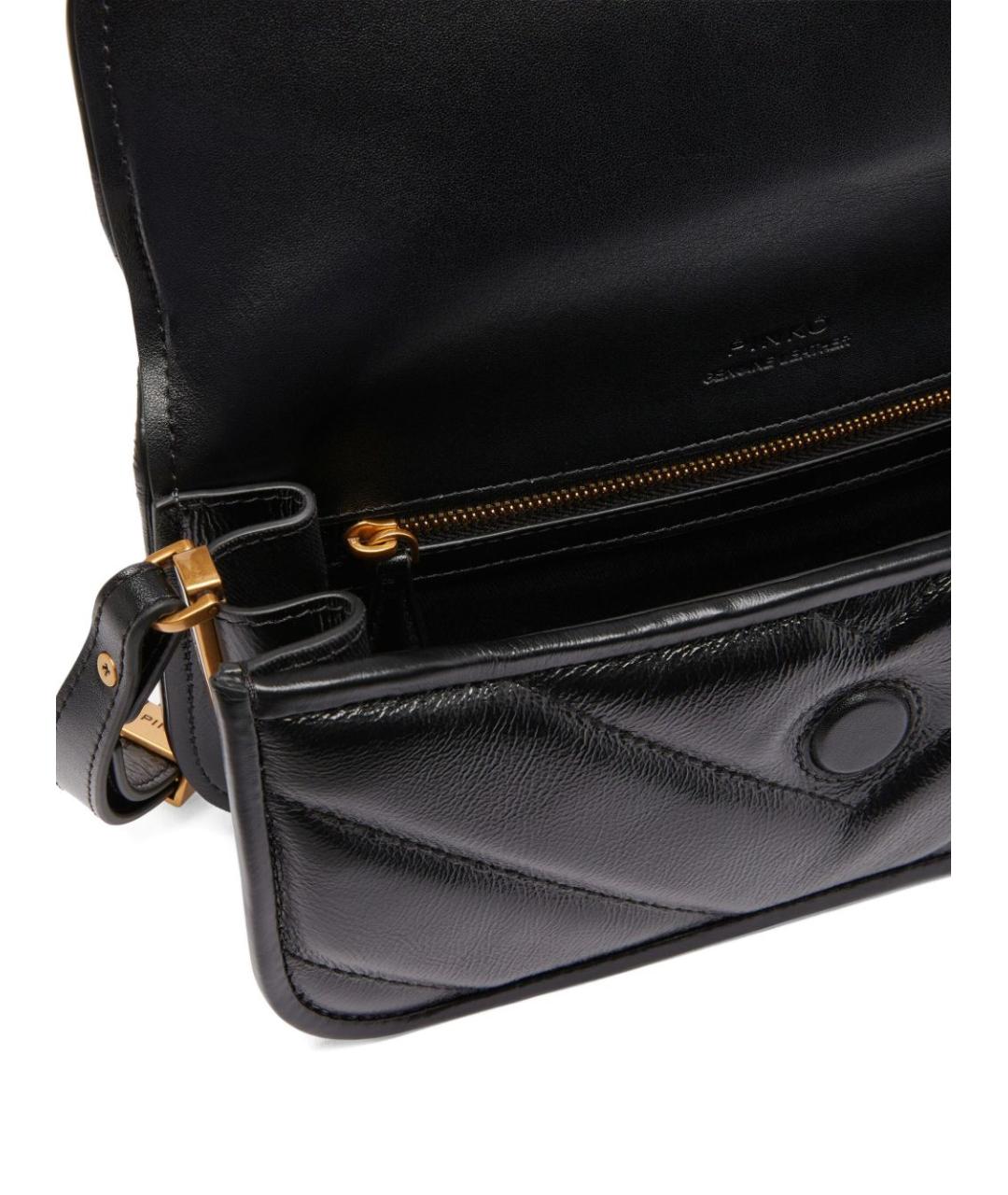 PINKO Черная кожаная сумка через плечо, фото 2