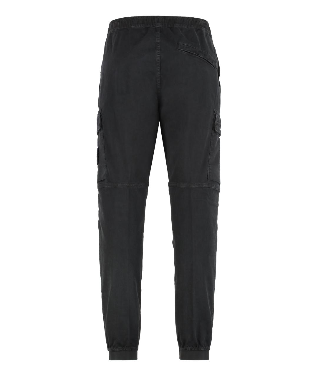STONE ISLAND Черные хлопковые повседневные брюки, фото 3