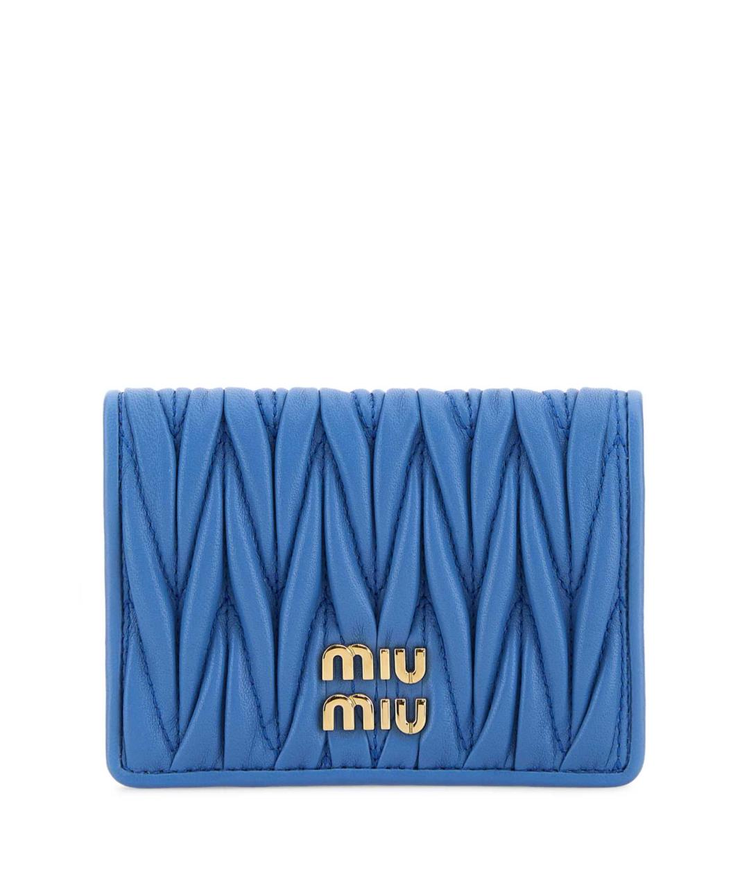 MIU MIU Синий кожаный кошелек, фото 1