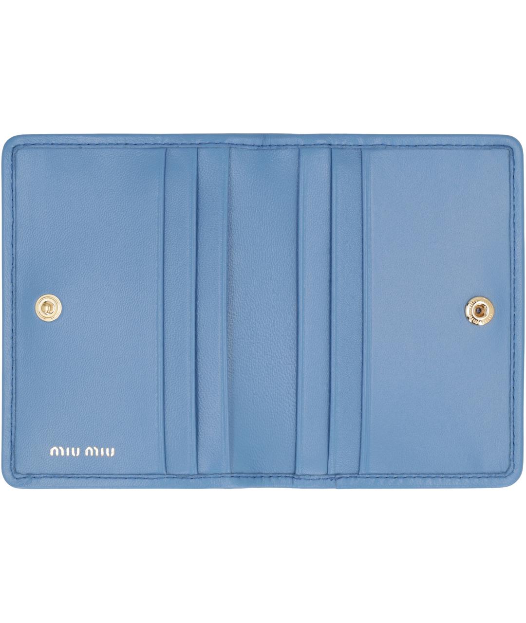 MIU MIU Синий кожаный кошелек, фото 3