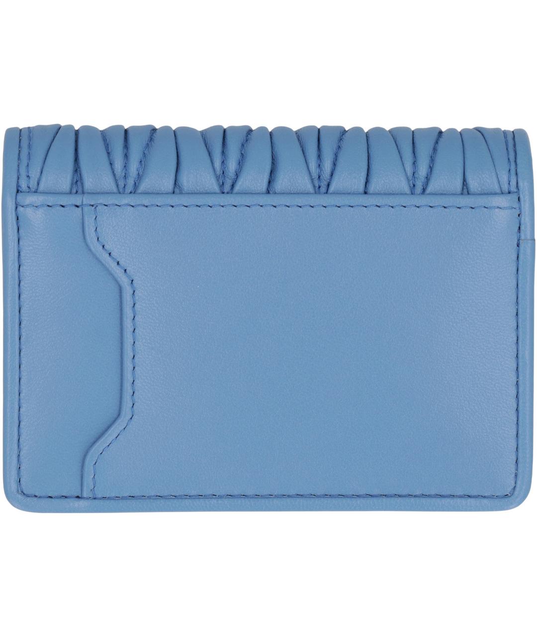 MIU MIU Синий кожаный кошелек, фото 2