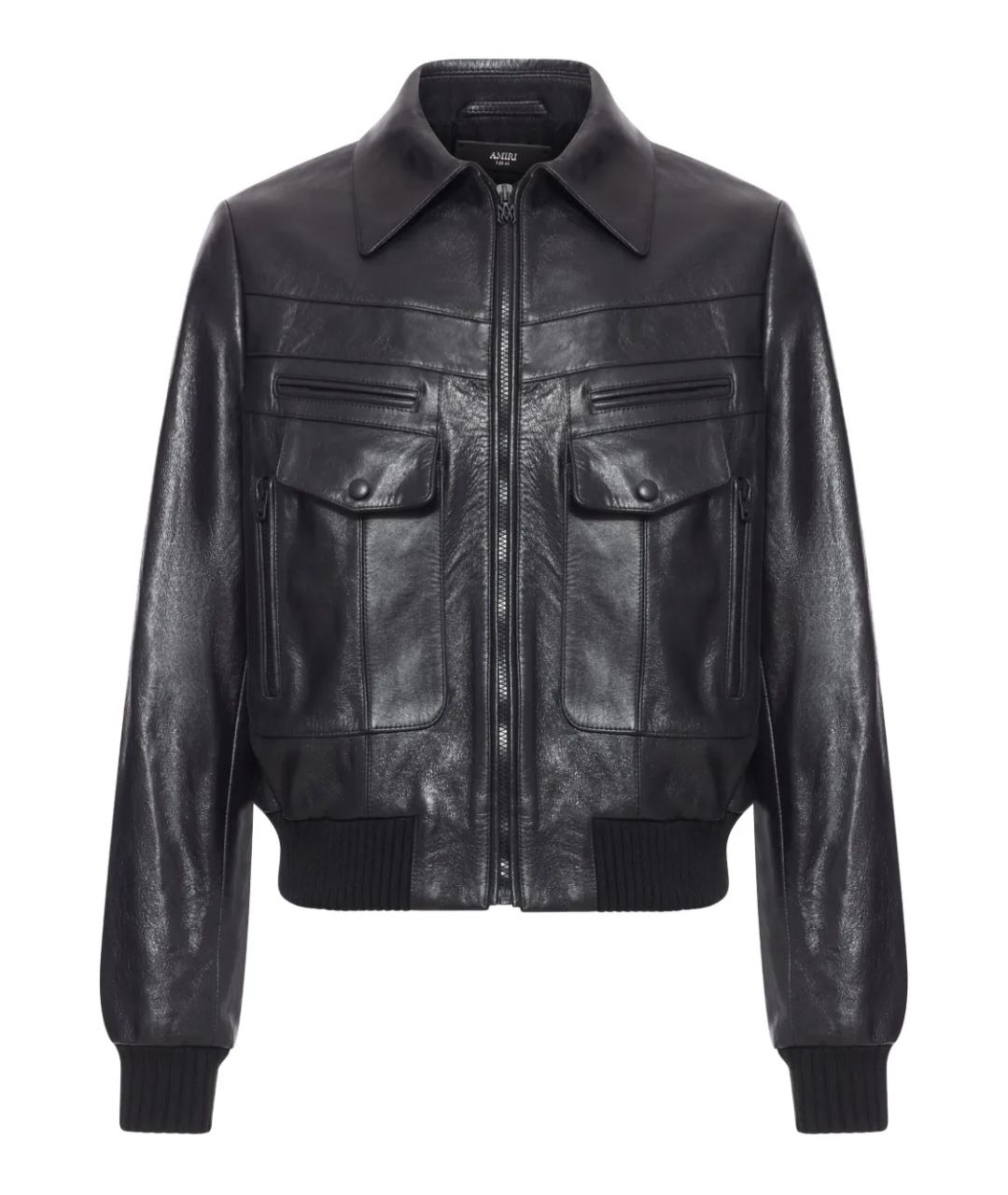 AMIRI Черная кожаная куртка, фото 1