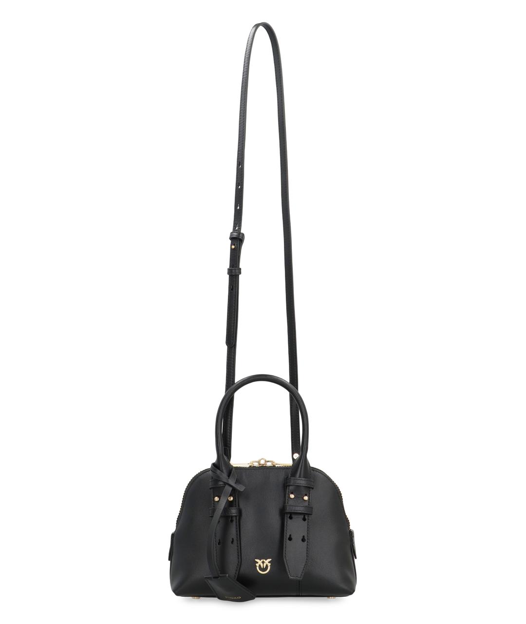 PINKO Черная кожаная сумка с короткими ручками, фото 5