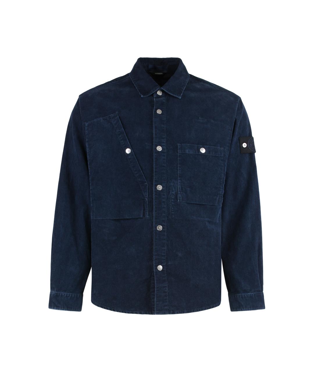 STONE ISLAND Синяя хлопковая кэжуал рубашка, фото 1
