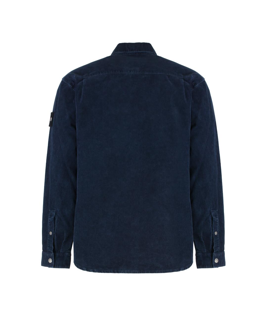 STONE ISLAND Синяя хлопковая кэжуал рубашка, фото 3