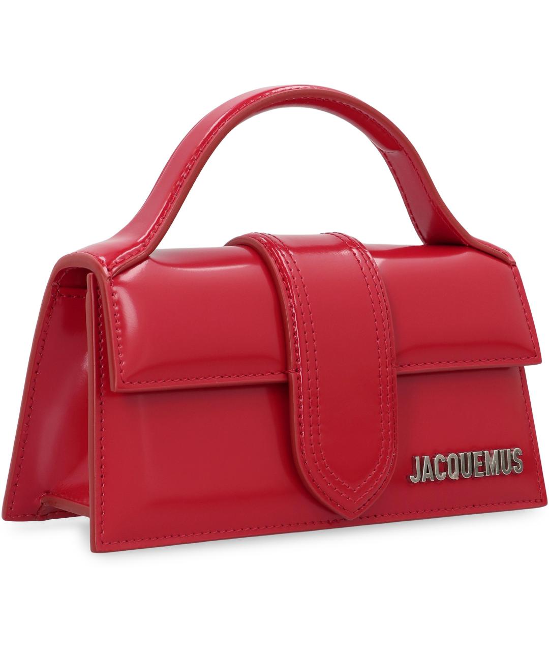 JACQUEMUS Красная кожаная сумка с короткими ручками, фото 3