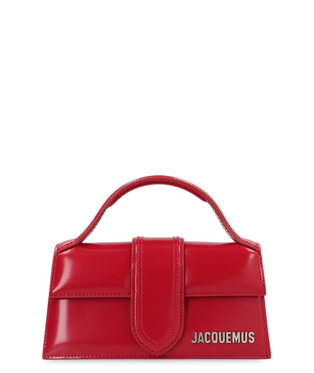 JACQUEMUS Красная кожаная сумка с короткими ручками, фото 1