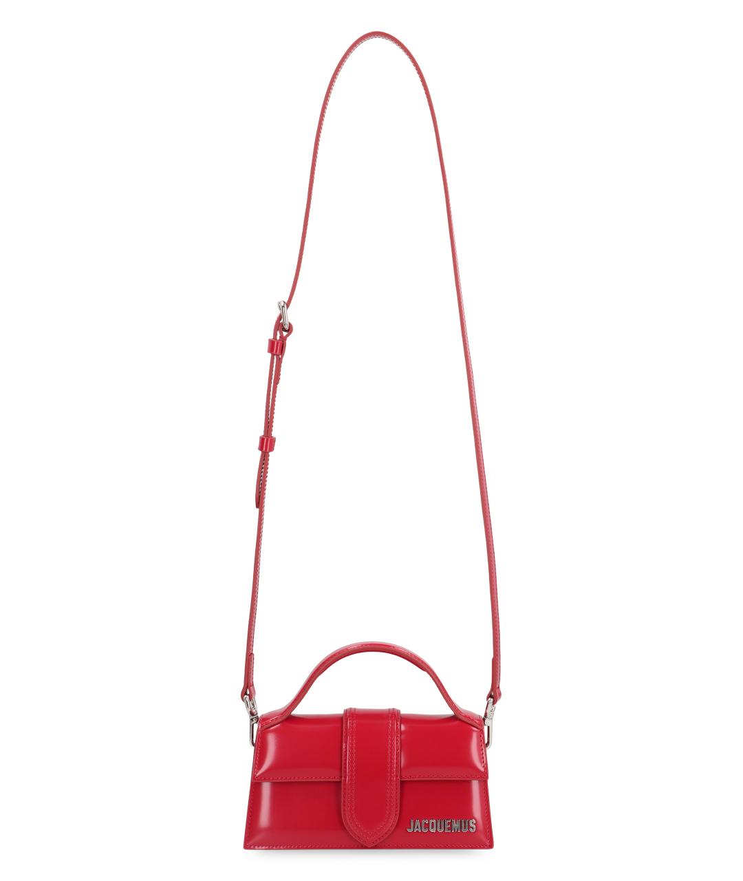 JACQUEMUS Красная кожаная сумка с короткими ручками, фото 5