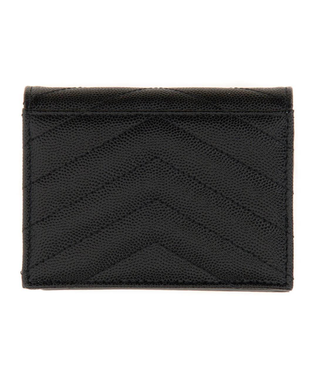 SAINT LAURENT Черный кожаный кошелек, фото 4