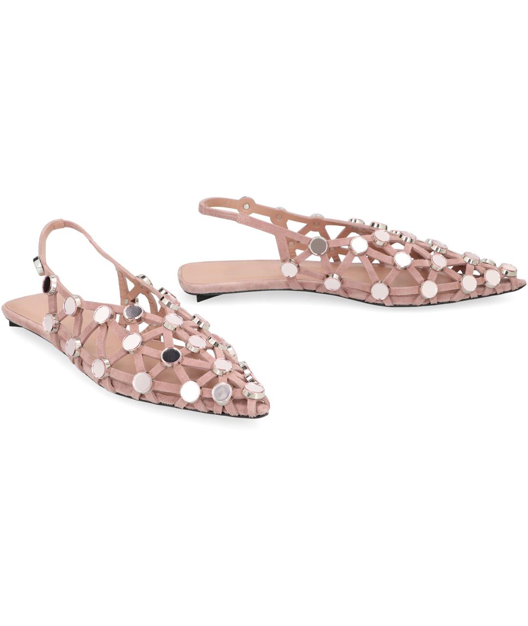 THE ATTICO Розовые кожаные балетки, фото 2