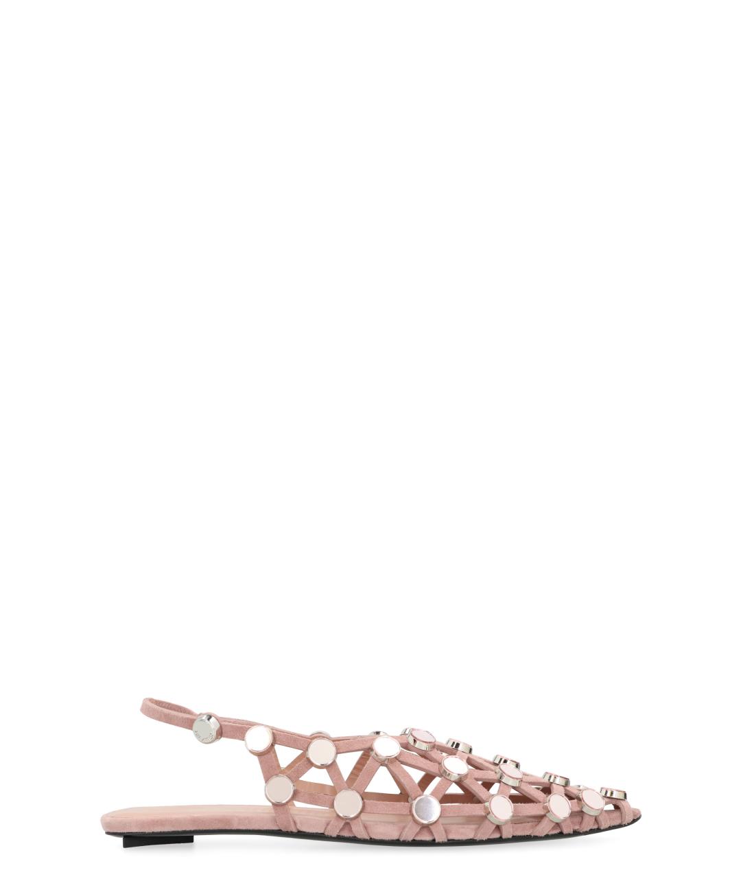 THE ATTICO Розовые кожаные балетки, фото 1