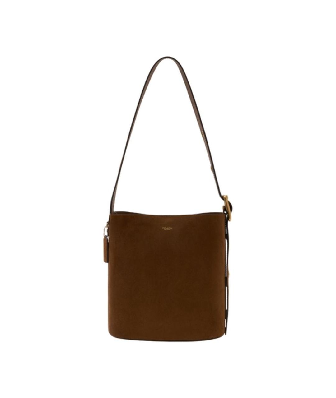COACH Коричневая замшевая сумка через плечо, фото 1