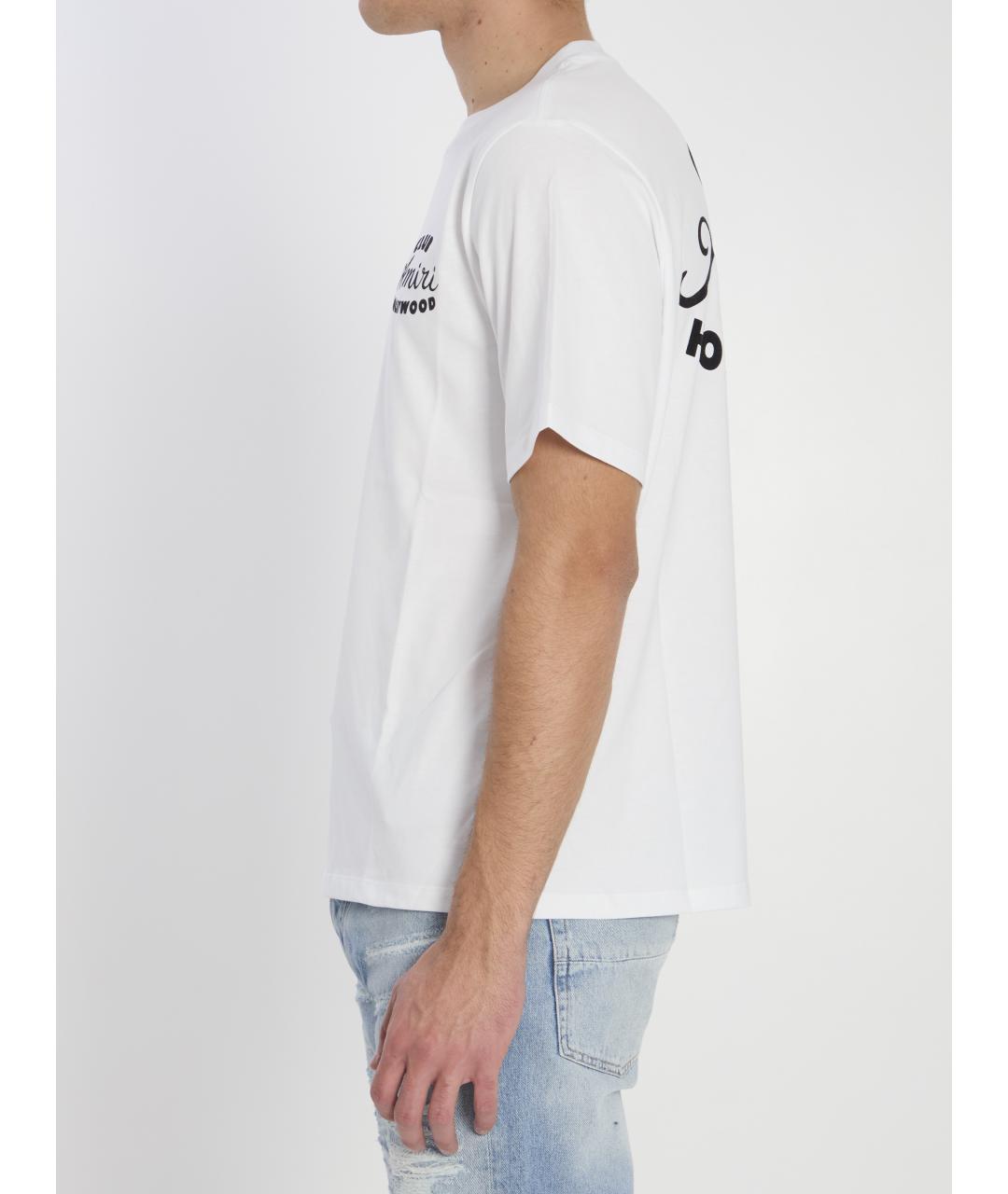 AMIRI Белая хлопковая футболка, фото 4