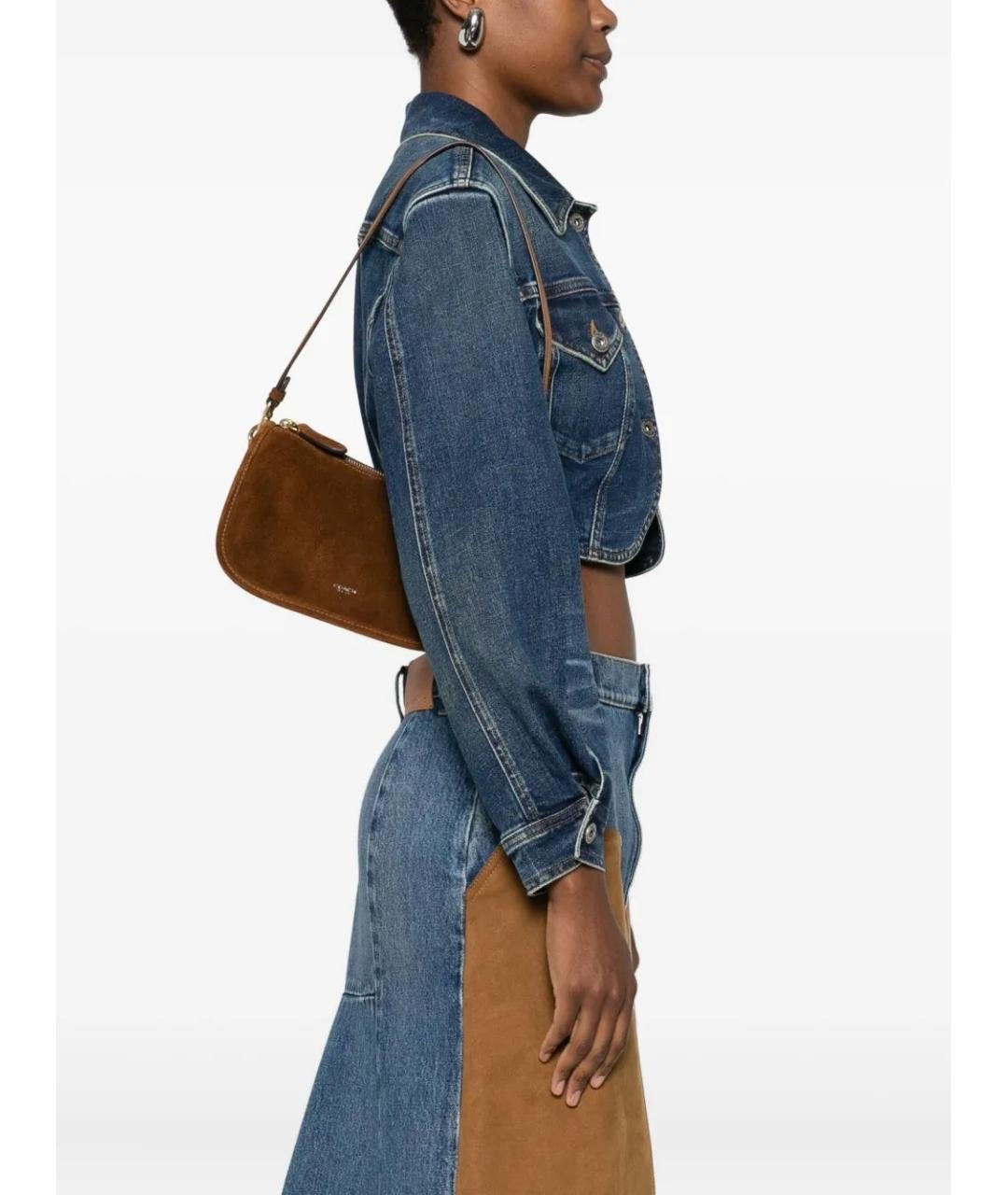 COACH Коричневая замшевая сумка через плечо, фото 2