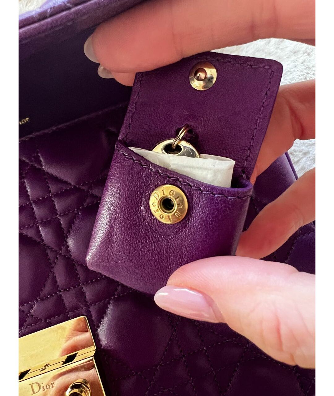 CHRISTIAN DIOR PRE-OWNED Фиолетовая кожаная сумка через плечо, фото 5