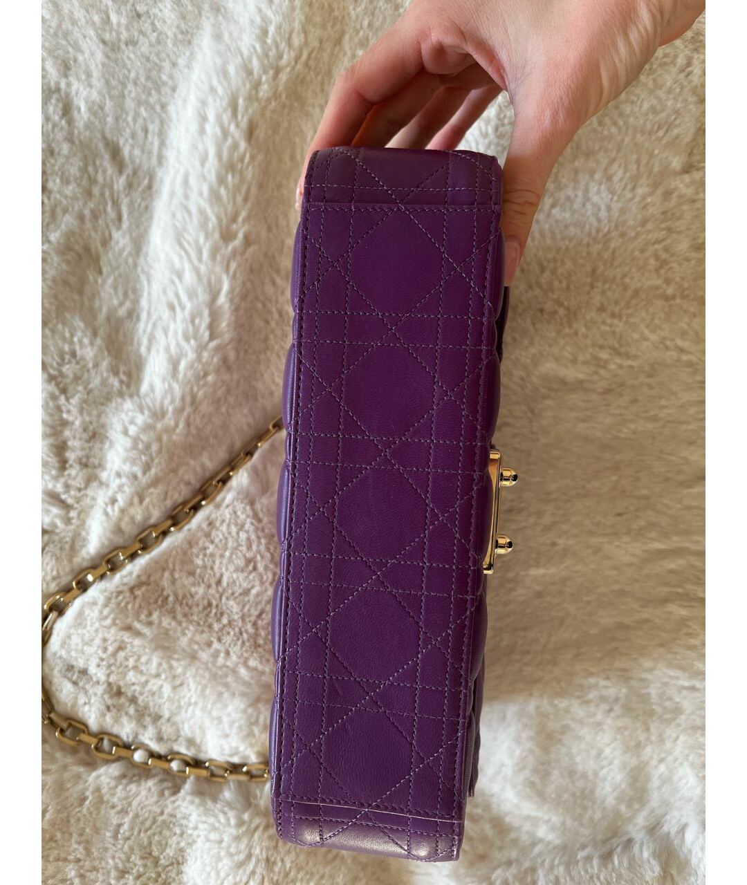 CHRISTIAN DIOR PRE-OWNED Фиолетовая кожаная сумка через плечо, фото 3