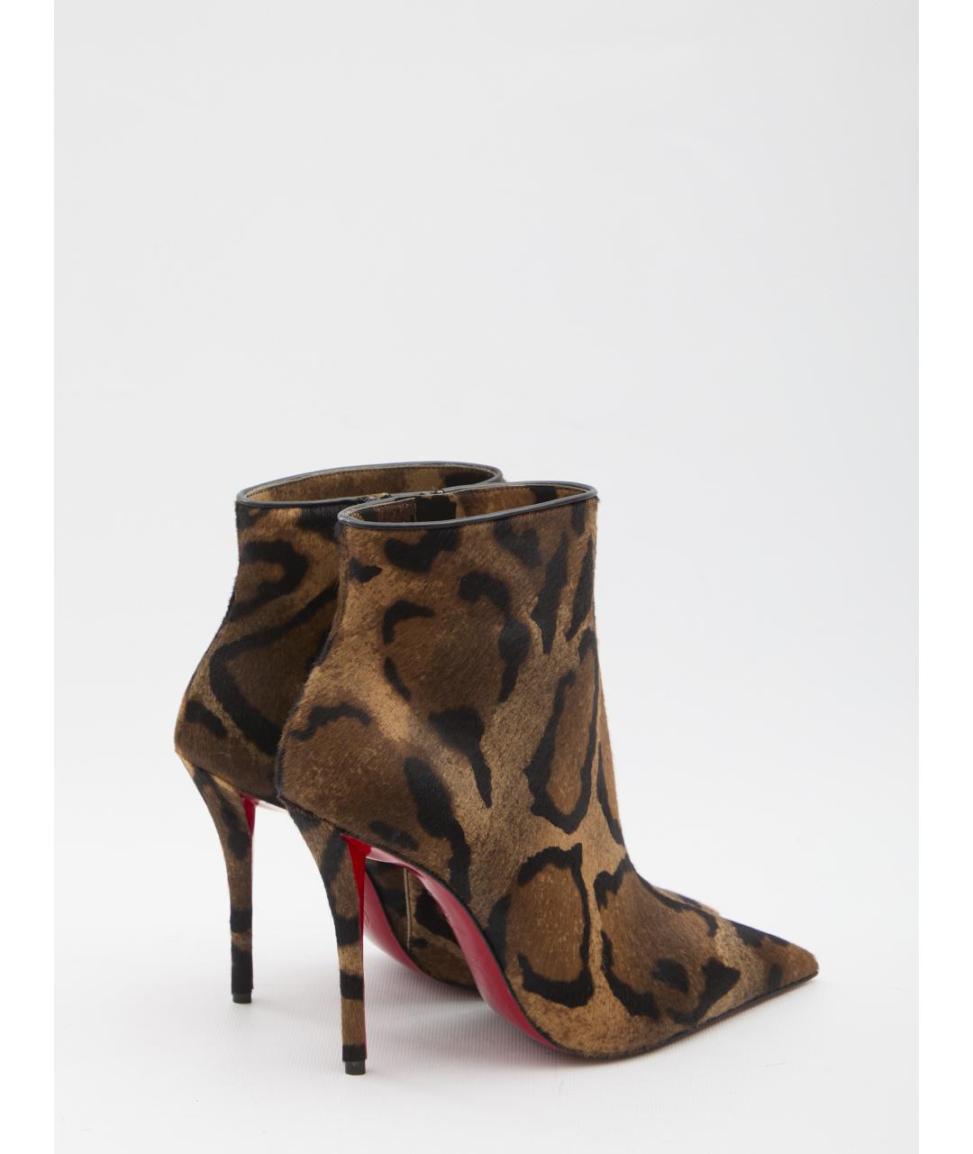CHRISTIAN LOUBOUTIN Коричневые кожаные сапоги, фото 3