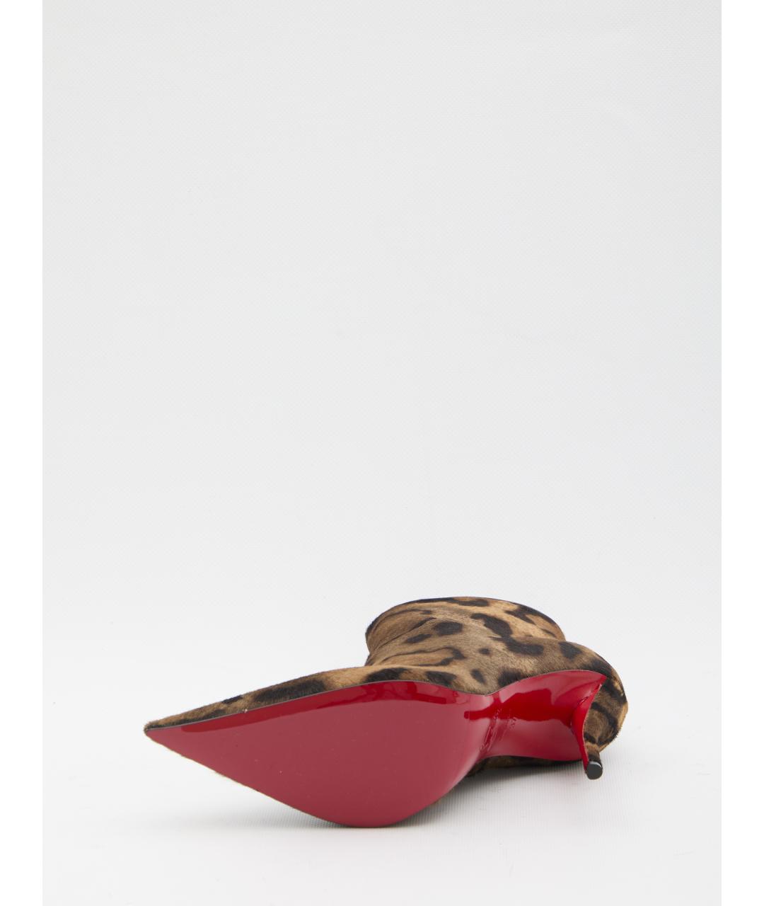 CHRISTIAN LOUBOUTIN Коричневые кожаные сапоги, фото 4