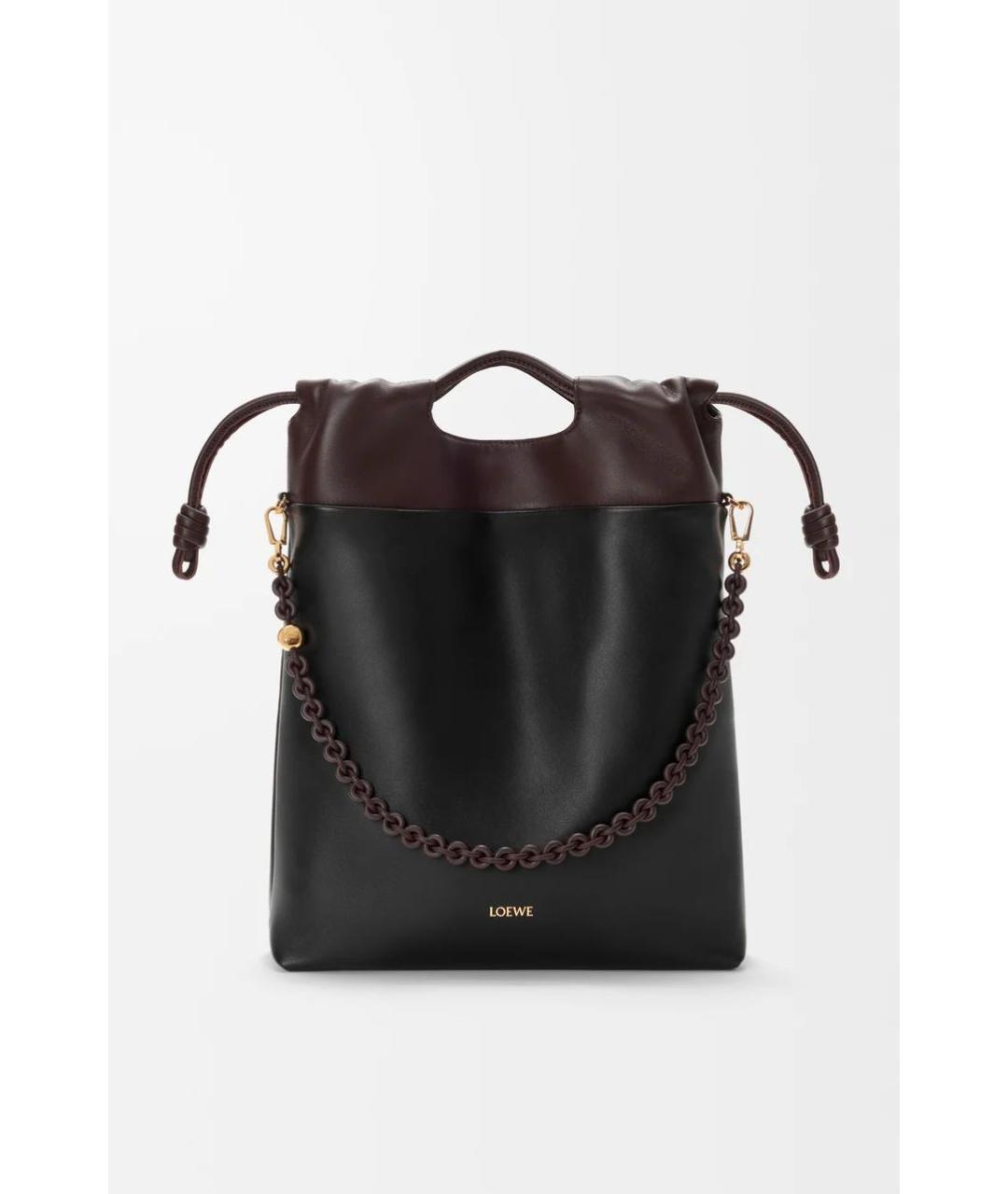 LOEWE Черная кожаная сумка тоут, фото 5