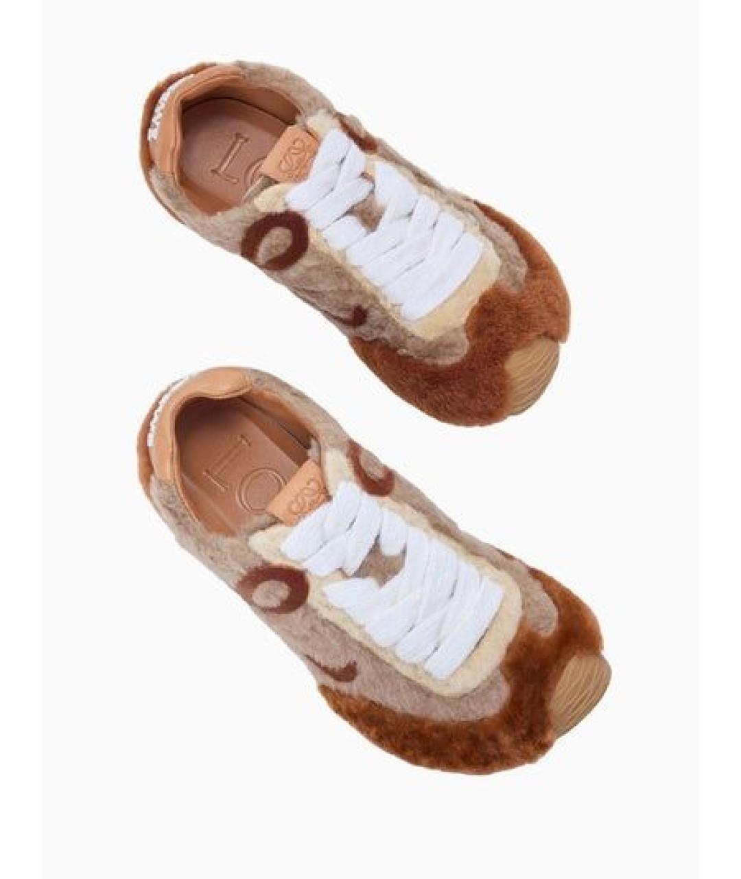 LOEWE Коричневые кроссовки, фото 3