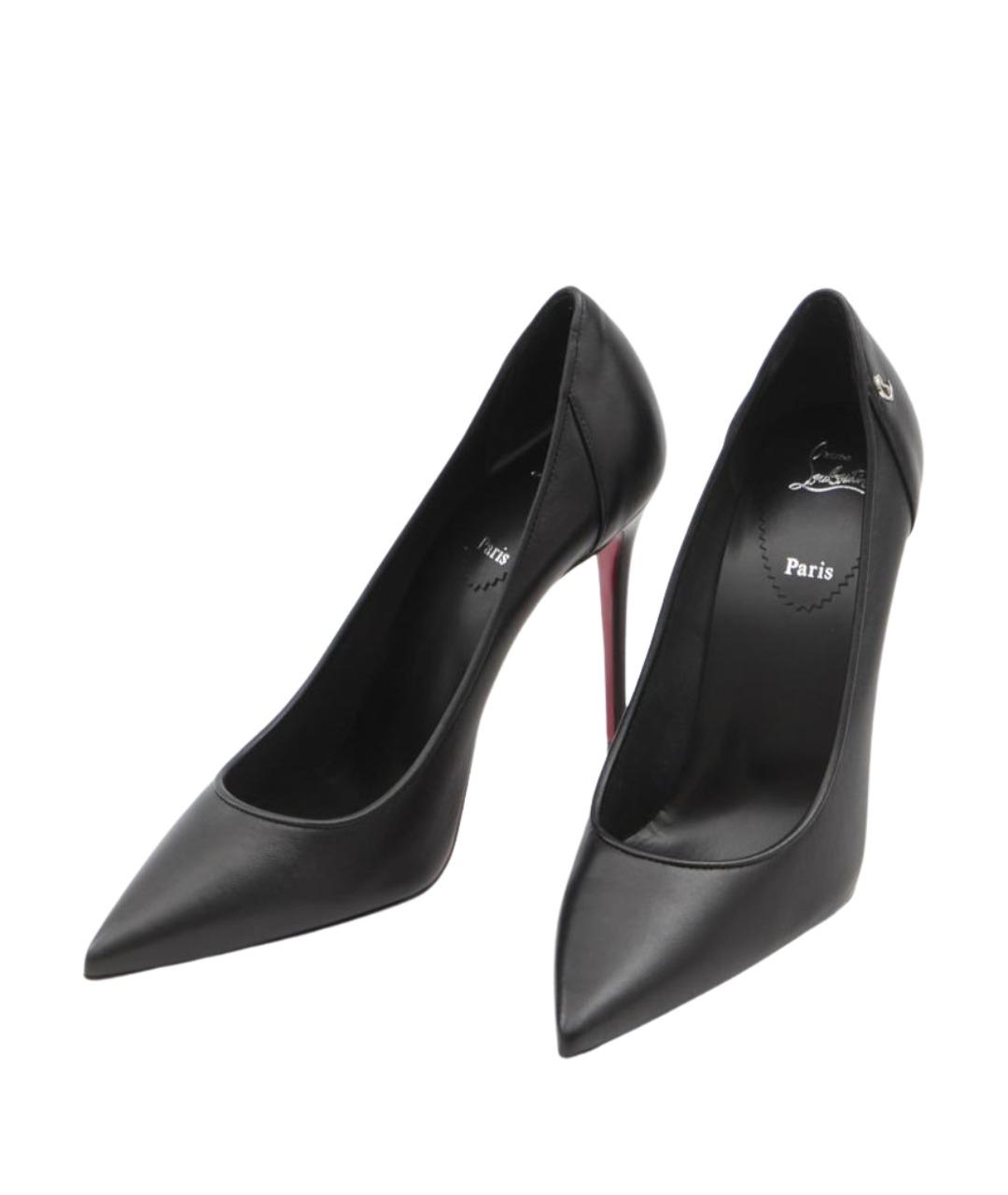 CHRISTIAN LOUBOUTIN Черные кожаные туфли, фото 5