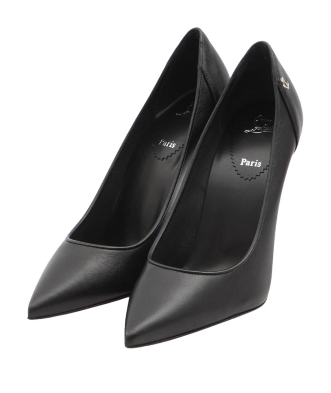 CHRISTIAN LOUBOUTIN Черные кожаные туфли, фото 2