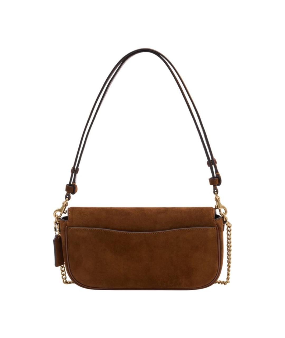 COACH Коричневая замшевая сумка через плечо, фото 3