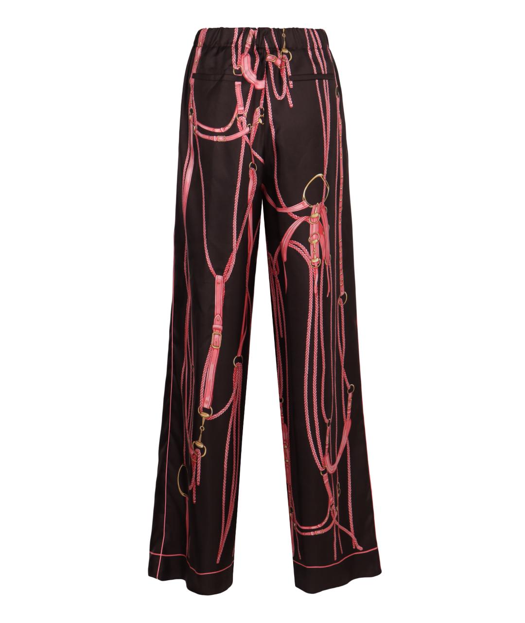 GUCCI Мульти шелковые прямые брюки, фото 2
