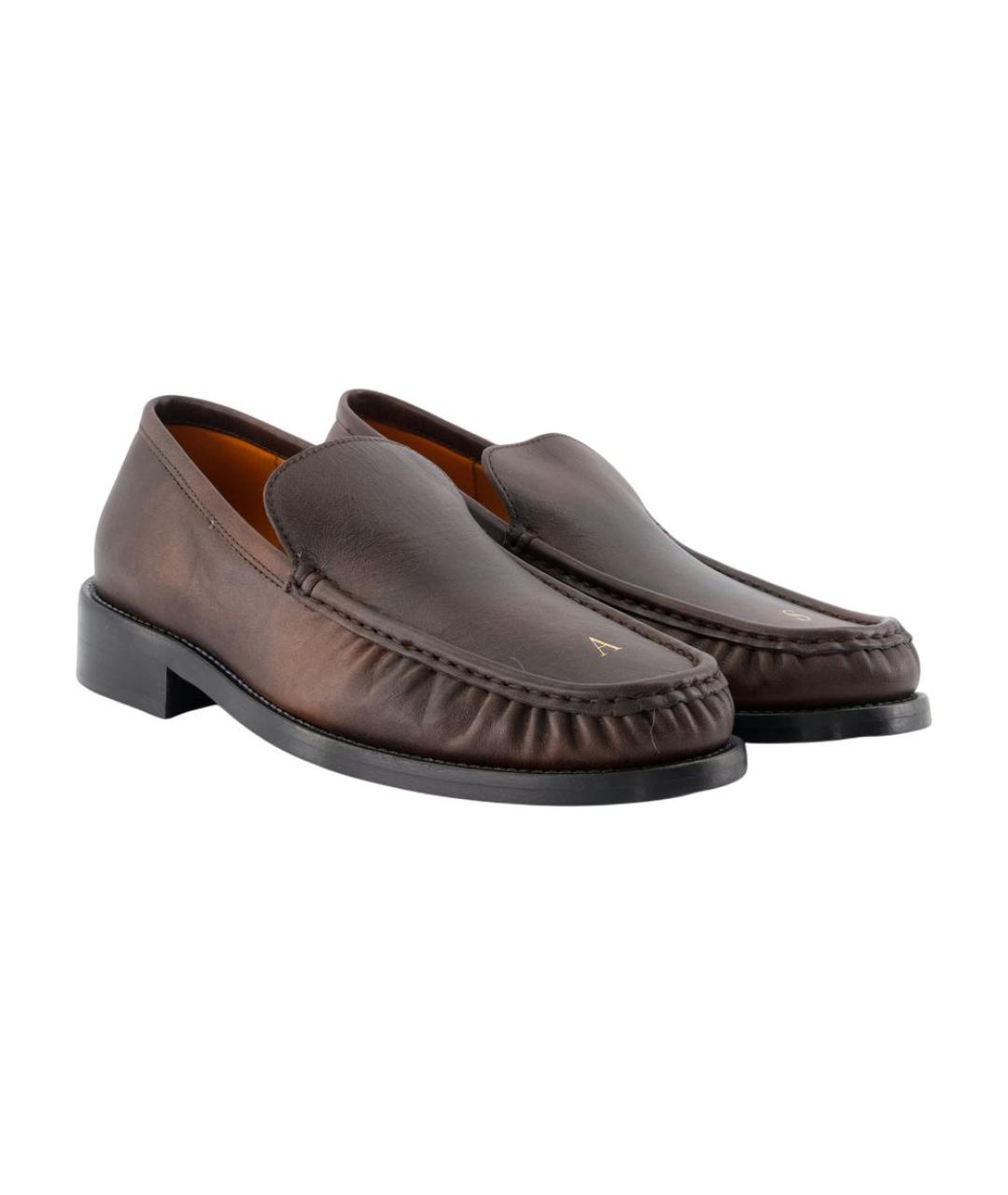 ACNE STUDIOS Коричневые кожаные лоферы, фото 2