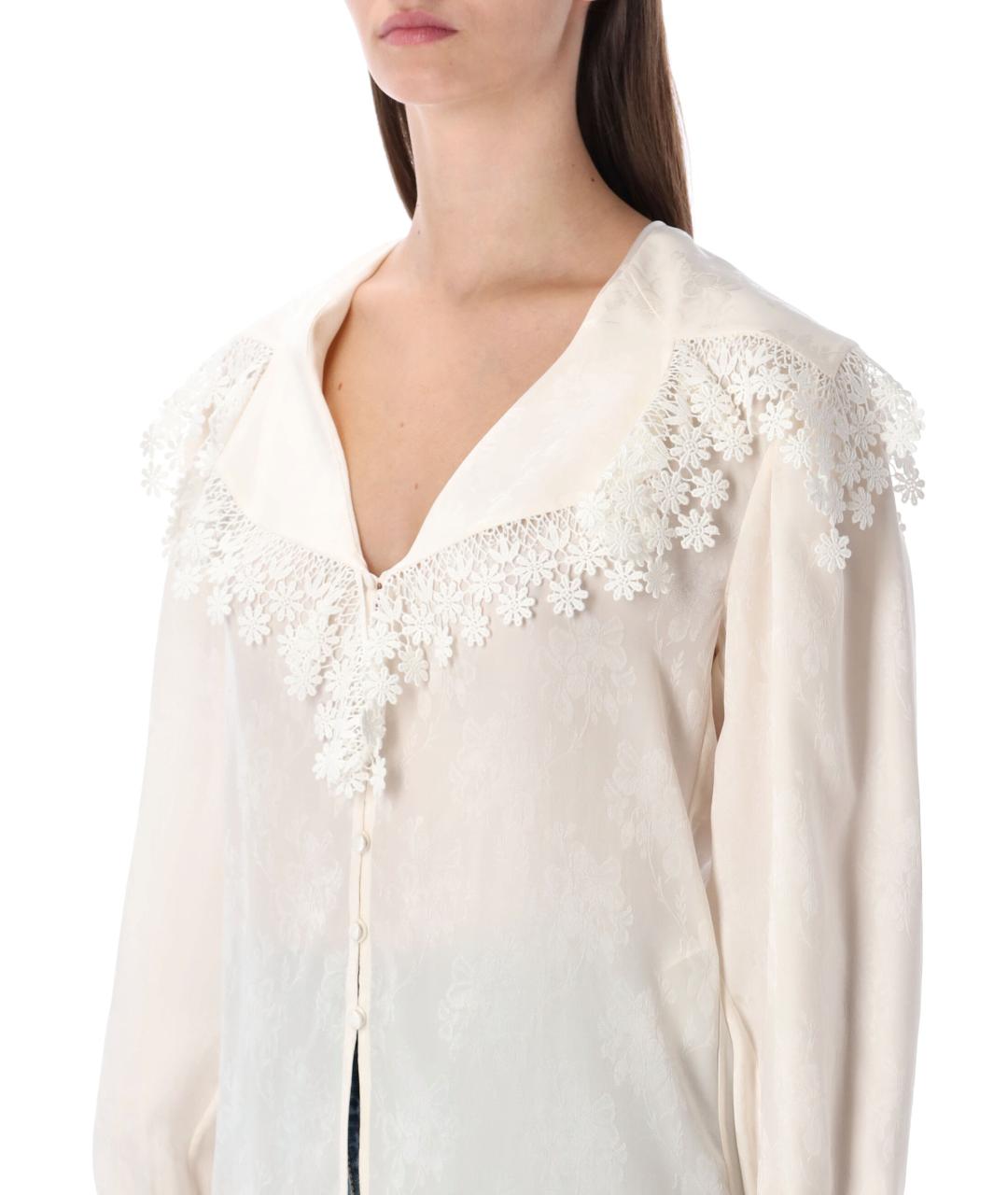 CHLOE Белая шелковая блузы, фото 4