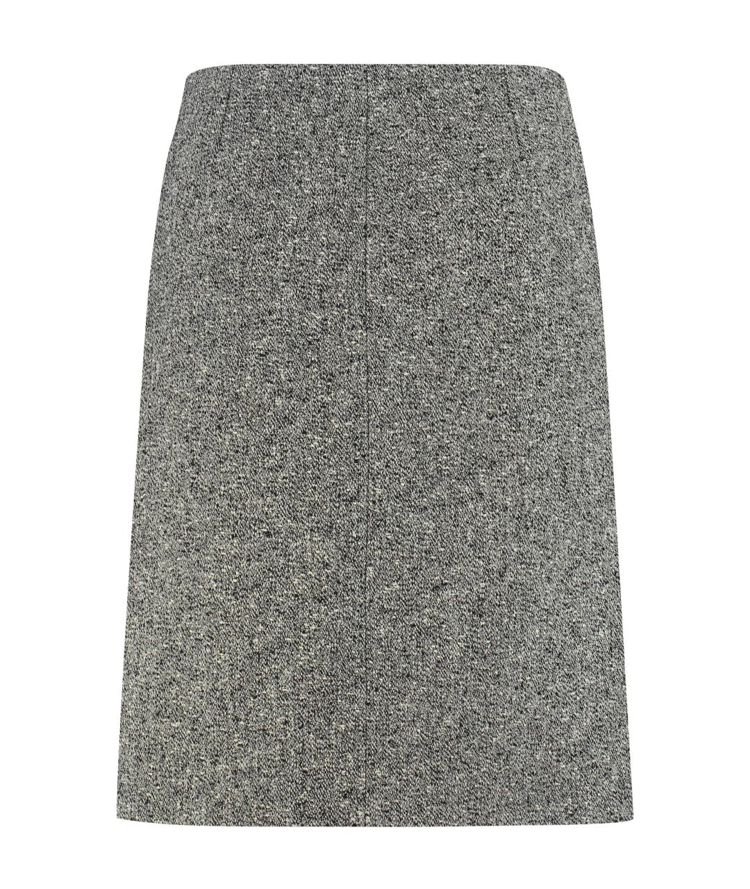 GUCCI Серая шерстяная юбка мини, фото 2