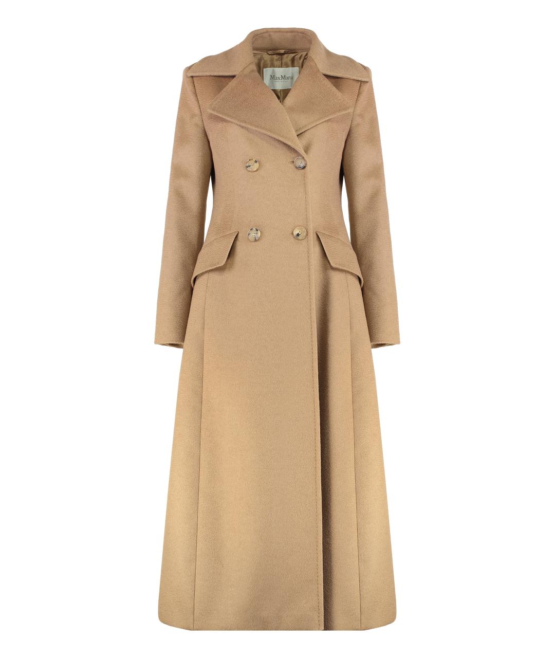 MAX MARA Бежевое вискозное пальто, фото 1