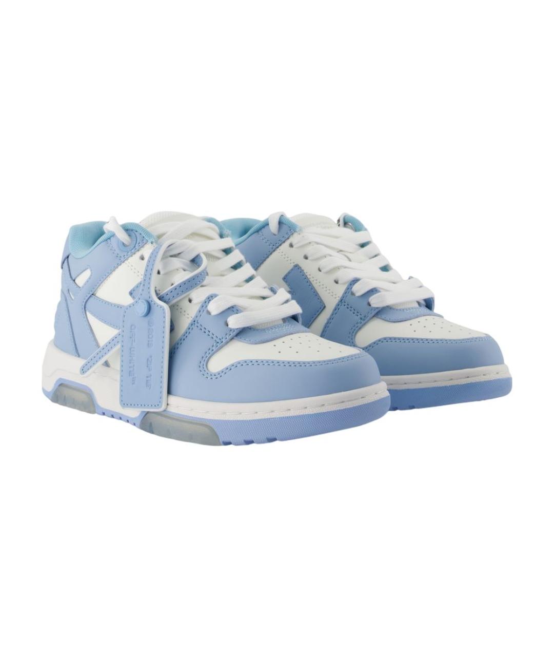 OFF-WHITE Голубые кожаные кроссовки, фото 2